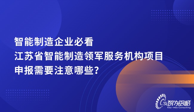 智能制造企業(yè)必看，江蘇省智能制造領(lǐng)軍服務(wù)機構(gòu)項目咨詢需要注意哪些？