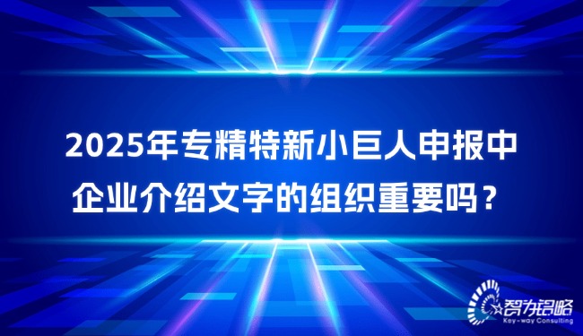 2025年專精特新小巨人申報(bào)中企業(yè)介紹文字的組織重要嗎？.jpg